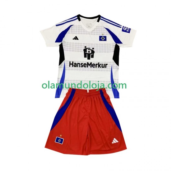 Camisola Hamburger SV Criança Equipamento Primeiro 2024-2025 Manga Curta